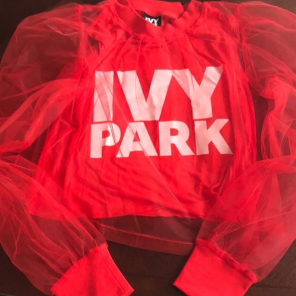 NWT Ivy Park Mesh Sheer Sweatshirt - Picture 1 of 2